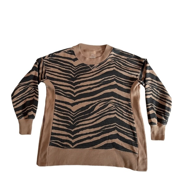 Aerie Good Vibes Oversized Sweatshirt Animal Print Women Extra Small - Picture 8 of 17